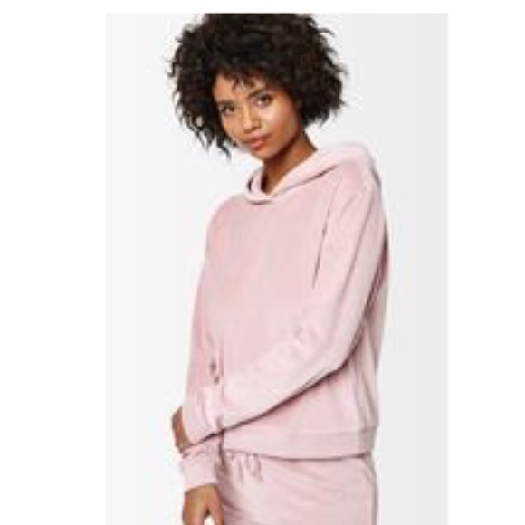 LA Hearts | Cropped Pink Velour  Hoodie EUC - Picture 3 of 8